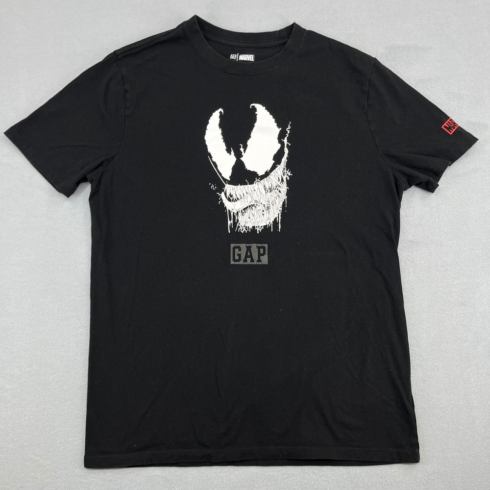 Gap Marvel Venom Graphic T-Shirt Mens Large Black Short Sleeve Cotton Tee‎